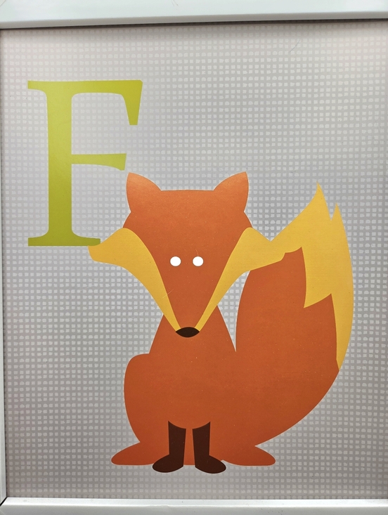 Framed Fox Letter Art - Orange & Yellow in White Frame - Picture 2 of 6
